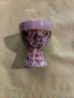 Speckled Pink Ceramic Egg Cup Vase - Unbranded